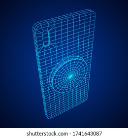 Smartphone Cellphone Pop Socket Holder. Wireframe low poly mesh vector illustration.