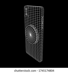 Smartphone Cellphone Pop Socket Holder. Wireframe low poly mesh vector illustration.