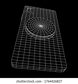 Smartphone Cellphone Pop Socket Holder. Wireframe low poly mesh vector illustration.