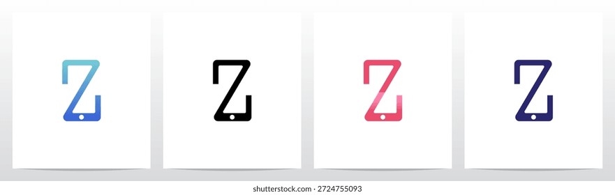 Smartphone Celular Líneas simples Letra Logotipo inicial Diseño Z