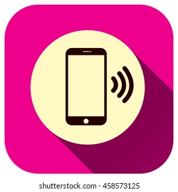 Smartphone with cellular signal icon, Vector logo for your design, symbol, application, website, UI