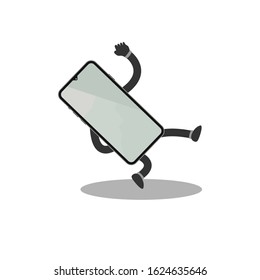Smartphone character illustration isolated in white background