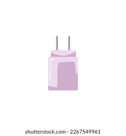Adaptador de cargador de Smartphone para enchufe eléctrico, ilustración vectorial de diseño plano aislada en fondo blanco. Enchufe del dispositivo de carga para el teléfono móvil.