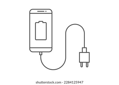 Indicador de símbolo de icono del adaptador de cargador de Smartphone, smartphone, enchufe eléctrico, adaptador, notificación de baja batería