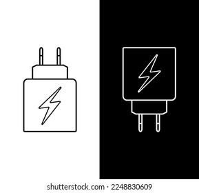 smartphone charger icon. smartphone charger head adapter symbol. vector illustration.