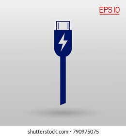smartphone charger, micro usb, data cable icon