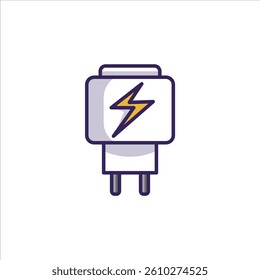Smartphone Charger Stylized and Editable Vector Illustration for House Appliances Design Theme.