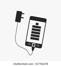 Smartphone charging battery flat icon