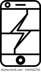 Smartphone charging battery icon. Vector isolated illustration.