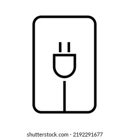 Smartphone charging icon. Outlet icon while charging. Vector.