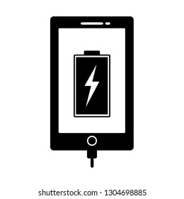 smartphone charging process illustration. icon vector