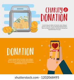 smartphone with charity donation online