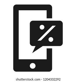 Smartphone chart percent icon. Simple illustration of smartphone chart percent vector icon for web design isolated on white background