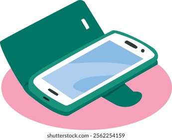 Smartphone with chasing vector stock illustration 