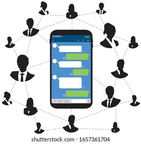 Ilustración vectorial de la aplicación de chat Smartphone.