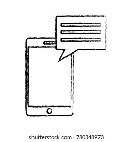 smartphone with chat bubble gadget icon image 