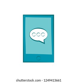 Smartphone with chat bubble inside. Vector illustration design