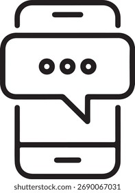 Smartphone with chat bubble message notification icon