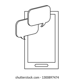 Smartphone chat bubbles black and white