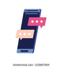 smartphone chat bubbles icon isolated