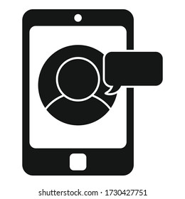 Icono del centro de chat de Smartphone. Ilustración simple del icono vectorial del centro de chat de smartphone para diseño web aislado en fondo blanco