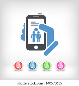 Smartphone chat icon concept