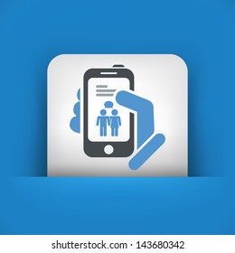 Smartphone chat icon concept