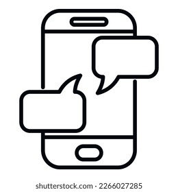 Smartphone chat icon outline vector. Social digital. Computer online