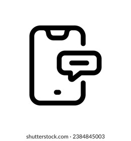 Smartphone Chat icon in trendy outline style isolated on white background. Smartphone Chat silhouette symbol for your website design, logo, app, UI. Vector illustration, EPS10.