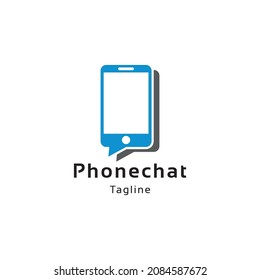 Smartphone chat logo design illustration vector template