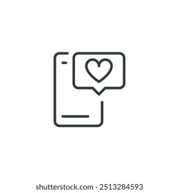 Smartphone Chat love icon, vector illustration