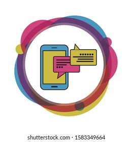 Smartphone chat message notifications icon