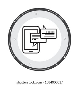 Smartphone chat message notifications  line icon