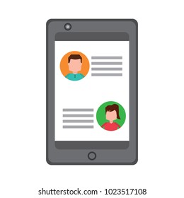 smartphone with chat on screen communication