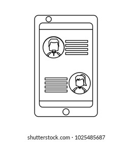 smartphone with chat on screen communication
