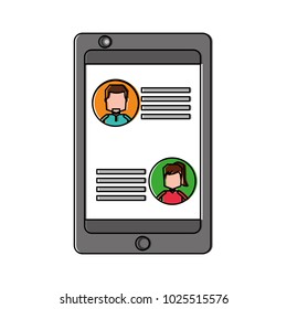 smartphone with chat on screen communication