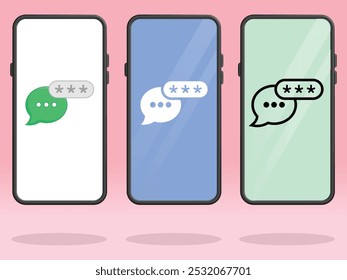 Smartphone Chat Password Protected Message Bubbles