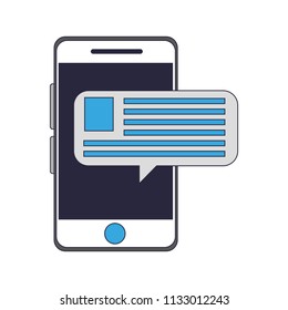 Smartphone chat symbol pop colors