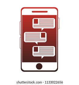 Smartphone chat symbol red lines