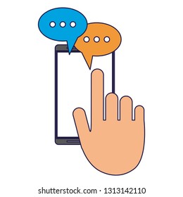 smartphone chat technology blue lines