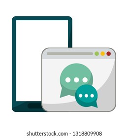 smartphone and chat website symbol