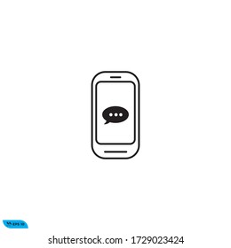 smartphone chatting  icon design vector template