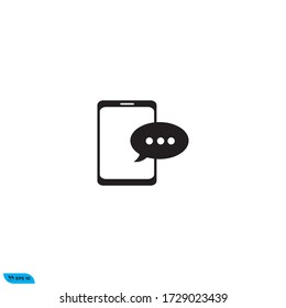 smartphone chatting  icon design vector template