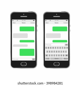 Smartphone chatting SMS Messages speech Bubbles. Vector Illustration