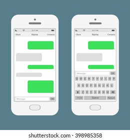 Smartphone chatting SMS Messages speech Bubbles. Vector Illustration