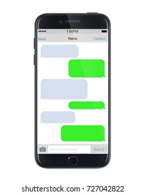 Smartphone chatting SMS Messages speech Bubbles - stock vector.