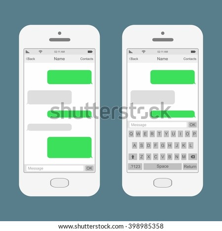 Smartphone chatting SMS Messages speech Bubbles. Vector Illustration