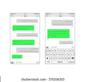Smartphone chatting sms template bubbles. Place your own text to the message clouds.