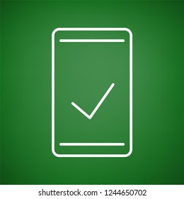 Smartphone check flat icon