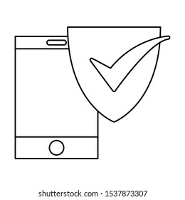 smartphone check mark fast delivery logistic vector illustration